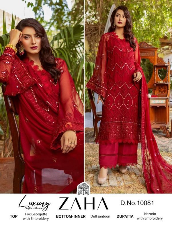 ZAHA 10081 LUXURY PAKISTANI SUITS MANUFACTURER