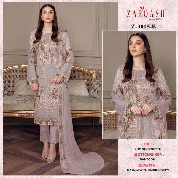 ZARQASH Z 3015 B PAKISTANI SUITS MANUFACTURER