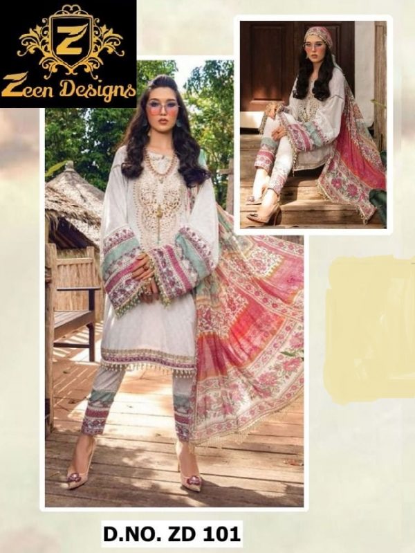 ZEEN DESIGNS ZD 101 M PRINT VOL 1 PAKISTANI SUITS