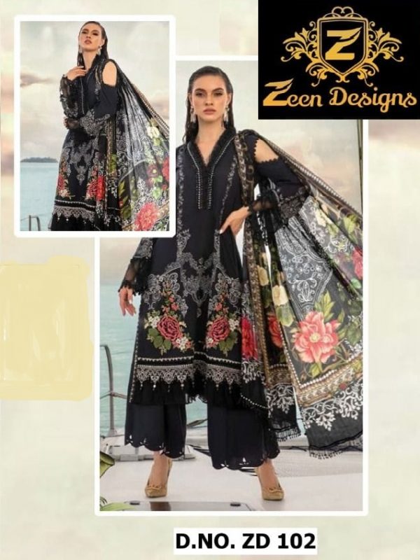 ZEEN DESIGNS ZD 102 M PRINT VOL 1 PAKISTANI SUITS