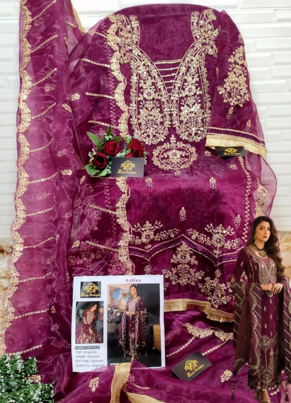 ZEEN DESIGNS ZD 114 AALIYA PAKISTANI SUITS MANUFACTURER