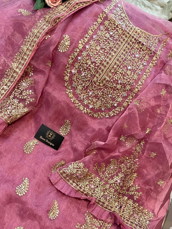 ZIAAZ DESIGNS NOOR RED COLOUR PINK VOL 3 PAKISTANI SUITS