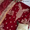 ZIAAZ RED VELVET MIRROR PAKISTANI SUITS MANUFACTURER