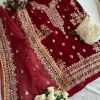 ZIAAZ RED VELVET MIRROR PAKISTANI SUITS MANUFACTURER