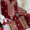 ZIAAZ RED VELVET MIRROR PAKISTANI SUITS MANUFACTURER