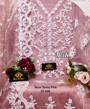 ZIAAZ ZD 109 NOOR DUSTY PINK PAKISTANI SUITS IN INDIA