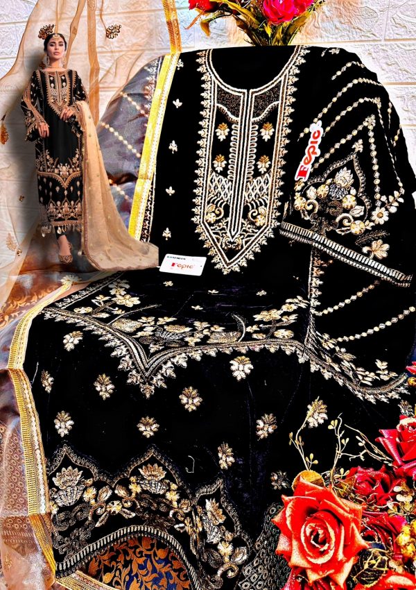 FEPIC D 5244 A ROSEMEEN VELVET PAKISTANI SUITS