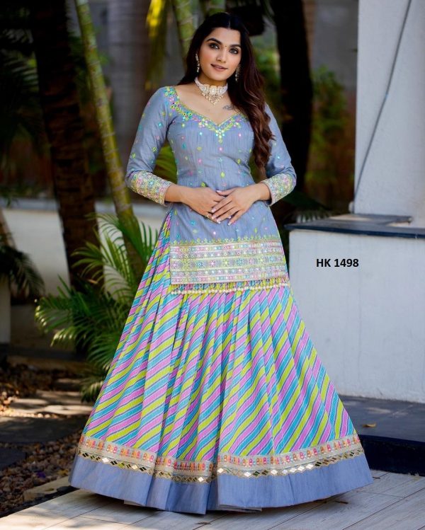 HK 1498 READYMADE TOP LEHENGA MANUFACTURER