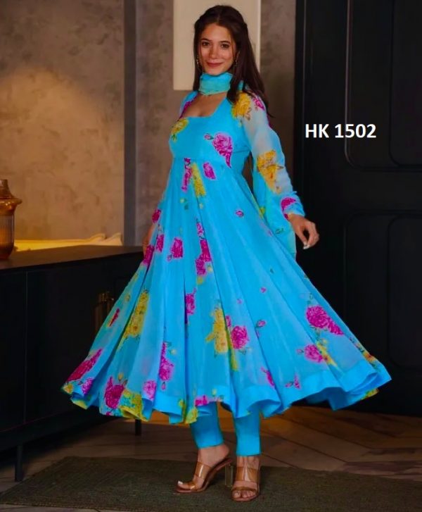 HK 1502 READYMADE ANARKALI GOWN WHOLESALE