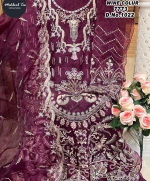 MEHBOOB TEX 7773 ROLLY MOLLY VOL 1 WINE SUITS