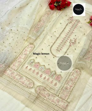 MEHBOOB TEX MAGIC LEMON PAKISTANI SUITS IN INDIA