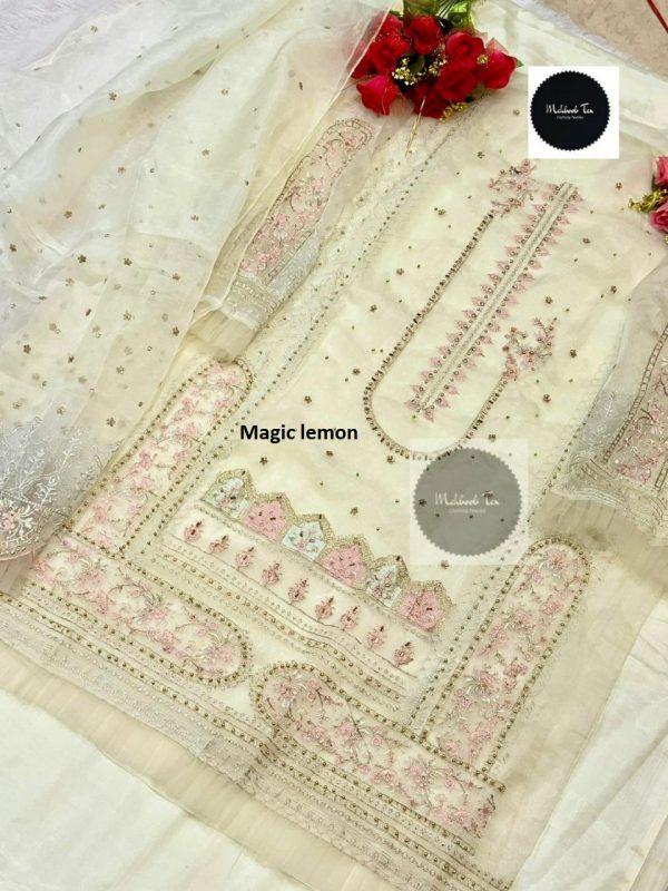 MEHBOOB TEX MAGIC LEMON PAKISTANI SUITS IN INDIA