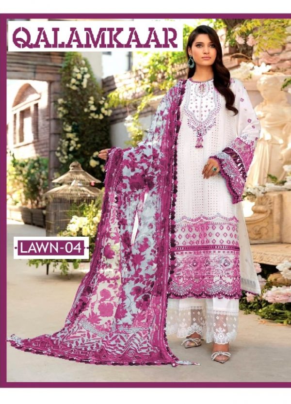 QALAMKAAR LAWN 04 PAKISTANI SUITS WHOLESALE