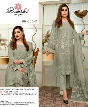 RAMSHA FASHION R 533 C PAKISTANI SUITS MANUFACTURER