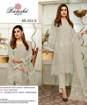 RAMSHA FASHION R 533 D PAKISTANI SUITS MANUFACTURER