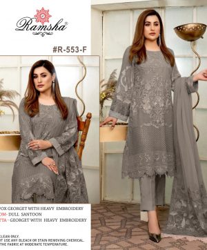 RAMSHA FASHION R 553 F PAKISTANI SUITS MANUFACTURER