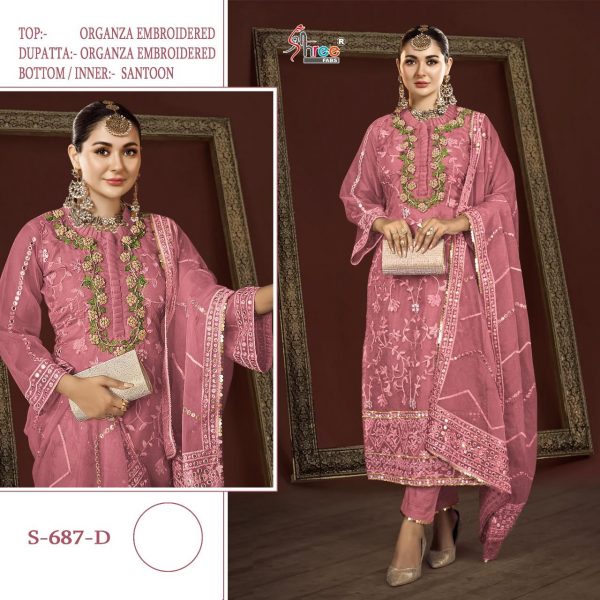 SHREE FABS S 687 D PAKISTANI SUITS MANUFACTURER