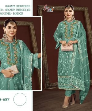 SHREE FABS S 687 PAKISTANI SUITS MANUFACTURER