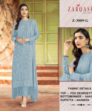 ZARQASH Z 3009 G PAKISTANI SUITS MANUFACTURER