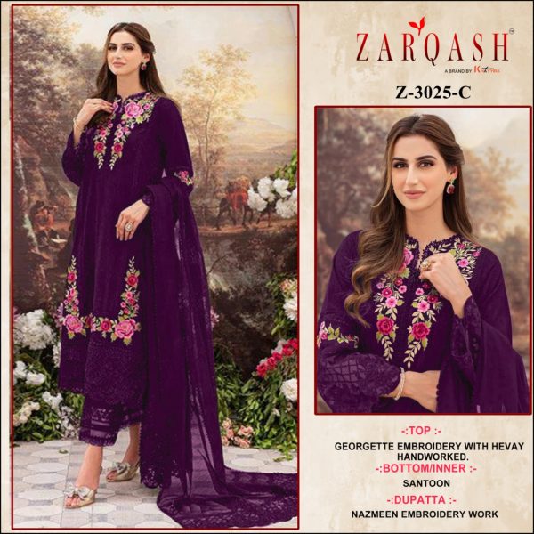 ZARQASH Z 3025 C PAKISTANI SUITS IN INDIA