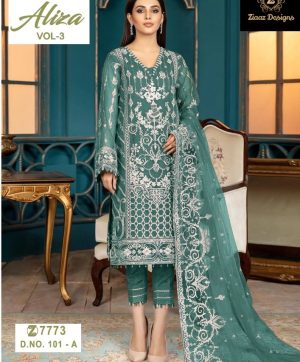 ZIAAZ 7773 101 A ALIZA VOL 3 PAKISTAN SUITS