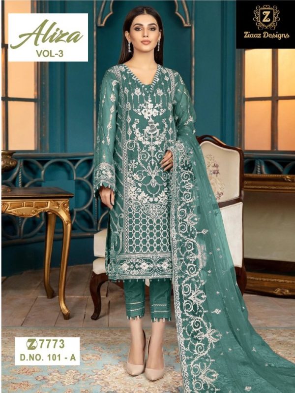 ZIAAZ 7773 101 A ALIZA VOL 3 PAKISTAN SUITS