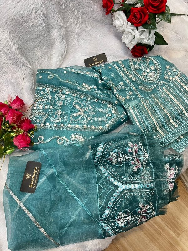 ZIAAZ 7773 NOOR AQUA VOL 3 PAKISTANI SUITS IN INDIA