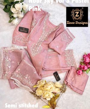 ZIAAZ NOOR SKY VOL 3 PASTEL PINK PAKISTANI SUITS