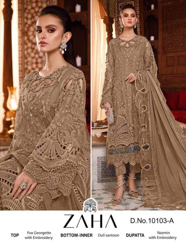 ZAHA 10103 A HABEEBA PAKISTANI SUITS WHOLESALER