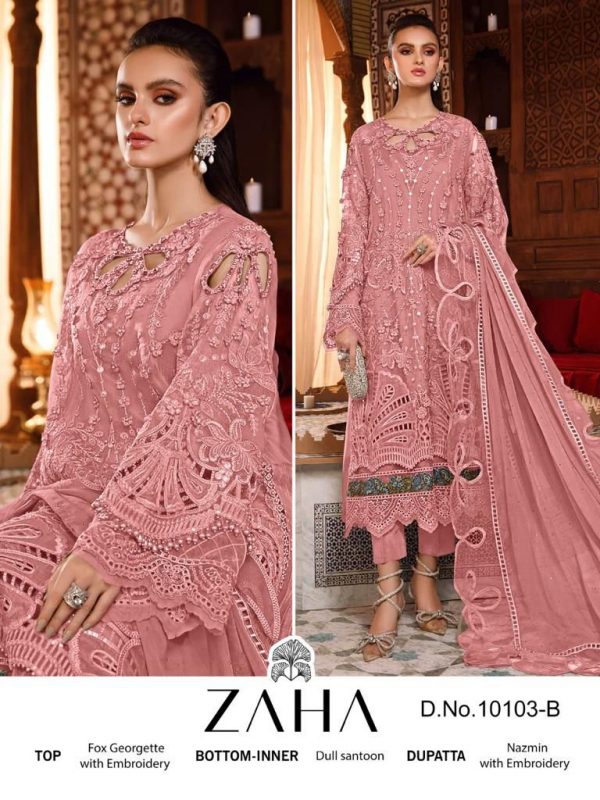 ZAHA 10103 B HABEEBA PAKISTANI SUITS WHOLESALER