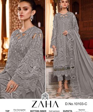 ZAHA 10103 C HABEEBA PAKISTANI SUITS WHOLESALER