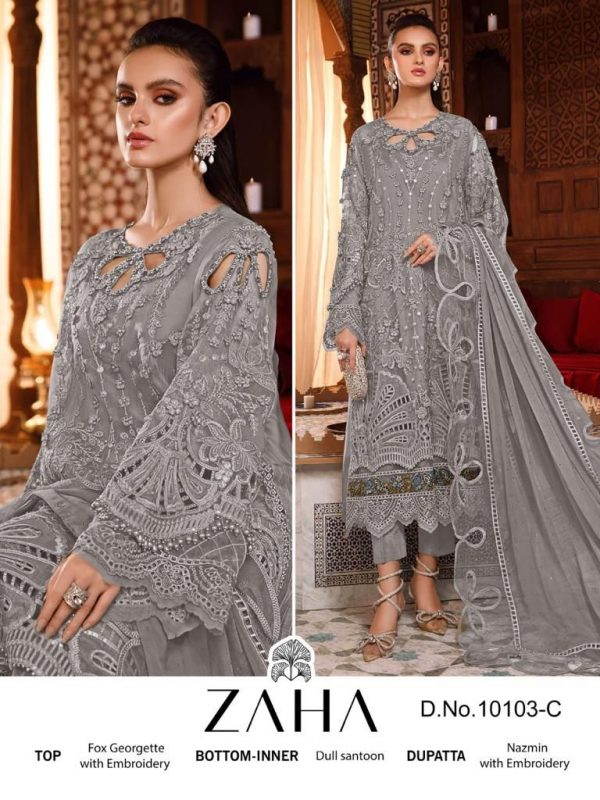 ZAHA 10103 C HABEEBA PAKISTANI SUITS WHOLESALER