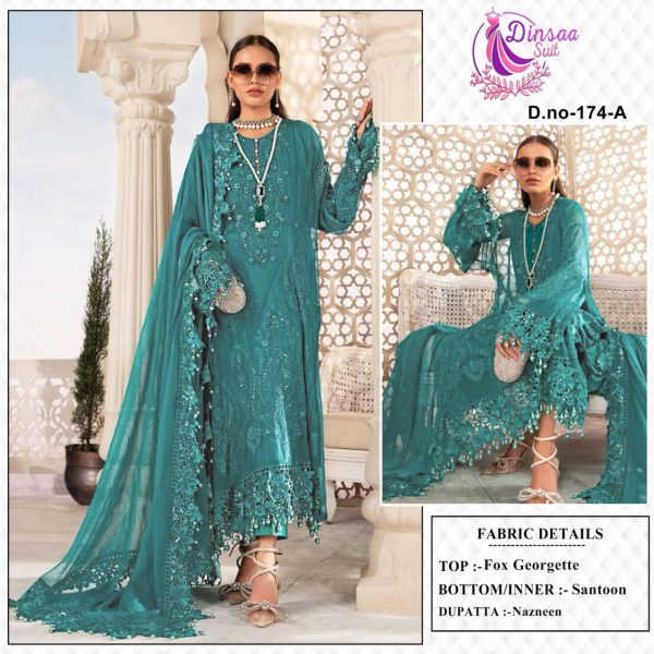 DINSAA SUIT 174 A PAKISTANI SUITS INDIA