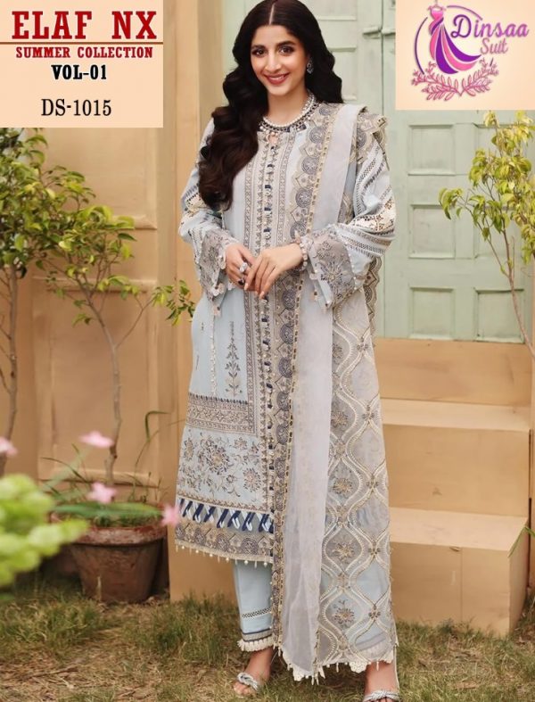 DINSAA SUIT DS 1015 ELAF VOL 01 PAKISTANI SUITS