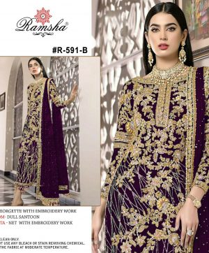 RAMSHA 591 B PAKISTANI SALWAR KAMEEZ WHOLESALE