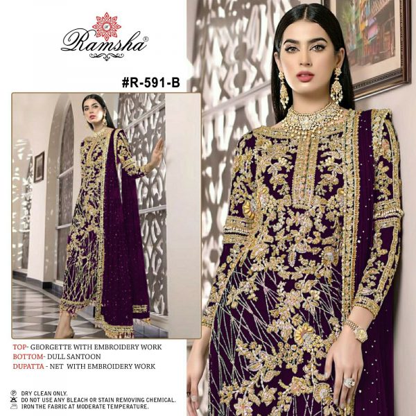 RAMSHA 591 B PAKISTANI SALWAR KAMEEZ WHOLESALE