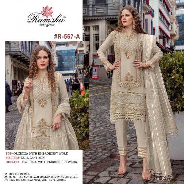 RAMSHA FASHION R 567 A PAKISTANI SUITS IN INDIA