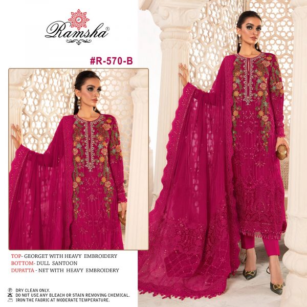 RAMSHA FASHION R 570 B PAKISTANI SUITS IN INDIA