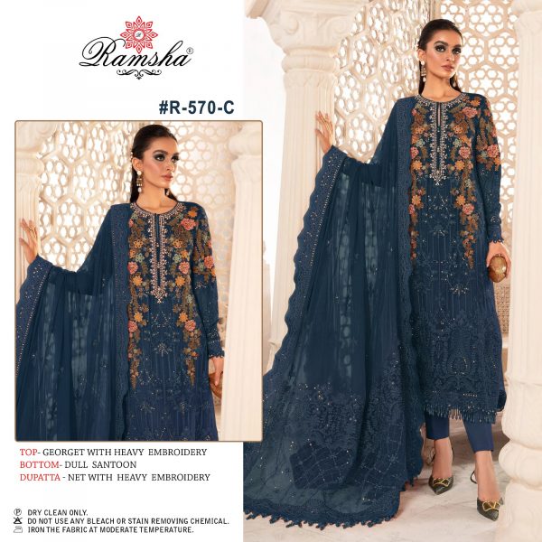 RAMSHA FASHION R 570 C PAKISTANI SUITS IN INDIA