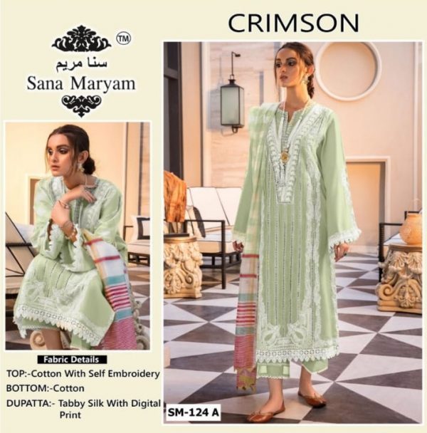 SANA MARYAM SM 124 A CRIMSON PAKISTANI SUITS