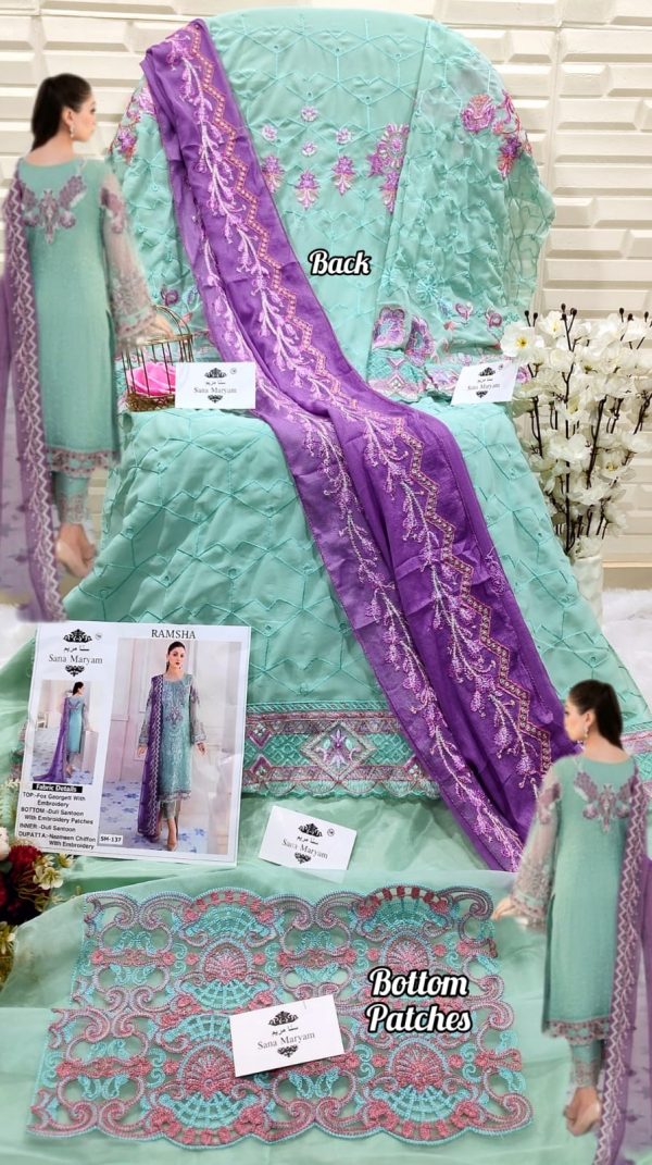 SANA MARYAM SM 137 RAMSHA PAKISTANI SUITS