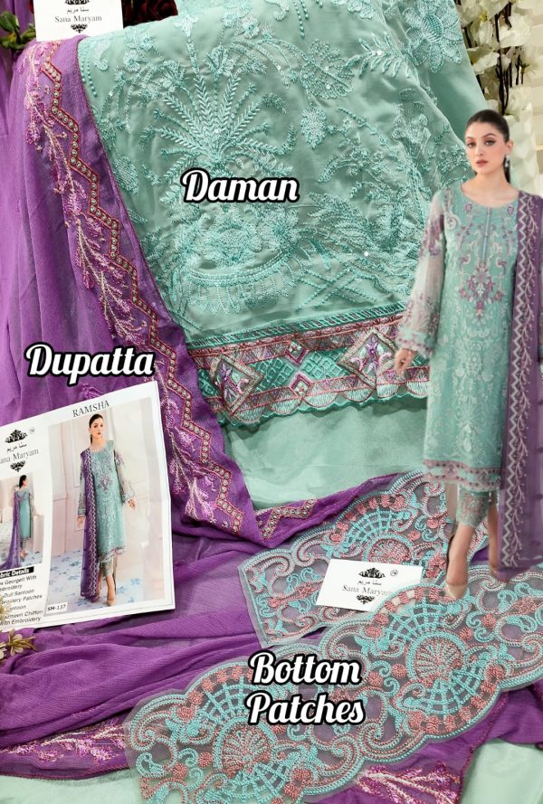 SANA MARYAM SM 137 RAMSHA PAKISTANI SUITS