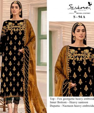 SERINE 94 BLACK GEOREGTTE PAKISTANI SUITS1