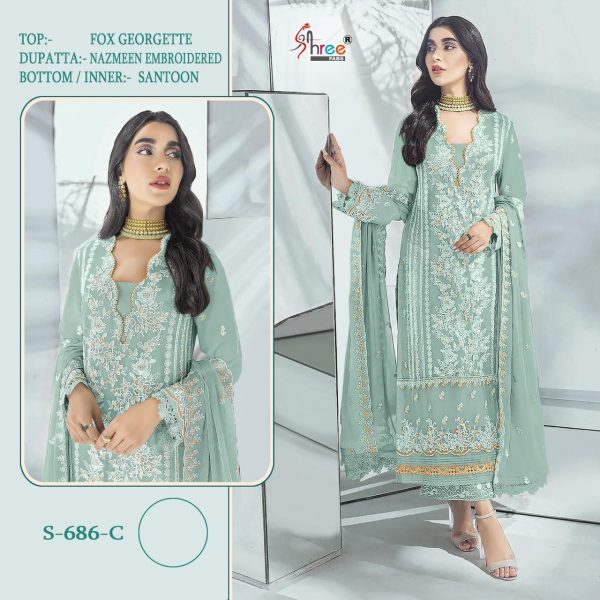 SHREE FABS 686 C GEORGETTE SALWAR KAMEEZ