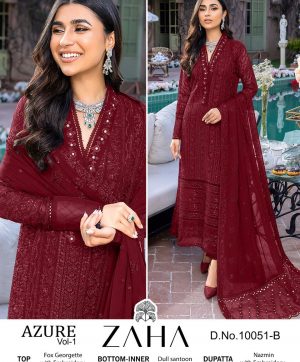 ZAHA 10051 B AZURE VOL 1 PAKISTANI SUITS