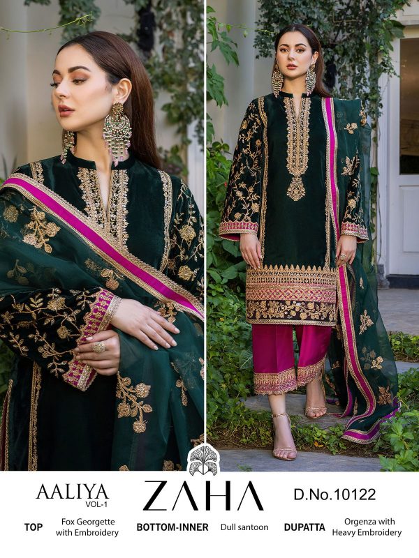 ZAHA 10122 PAKISTANI GEORGETTE SUITS ONLINE