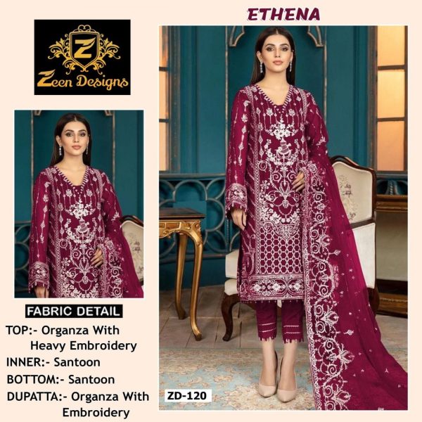 ZEEN ZD 120 ETHENA PAKISTANI SUITS IN INDIA