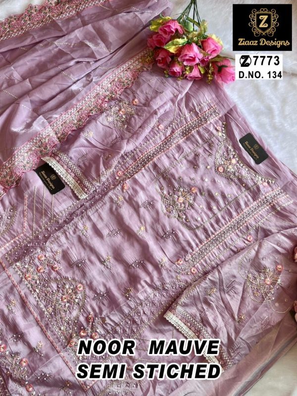 ZIAAZ 7773 134 NOOR MAUVE PAKISTANI SUITS