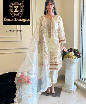 ZIAAZ 7773 NOOR BEIGE READYMADE PAKISTANI SUITS