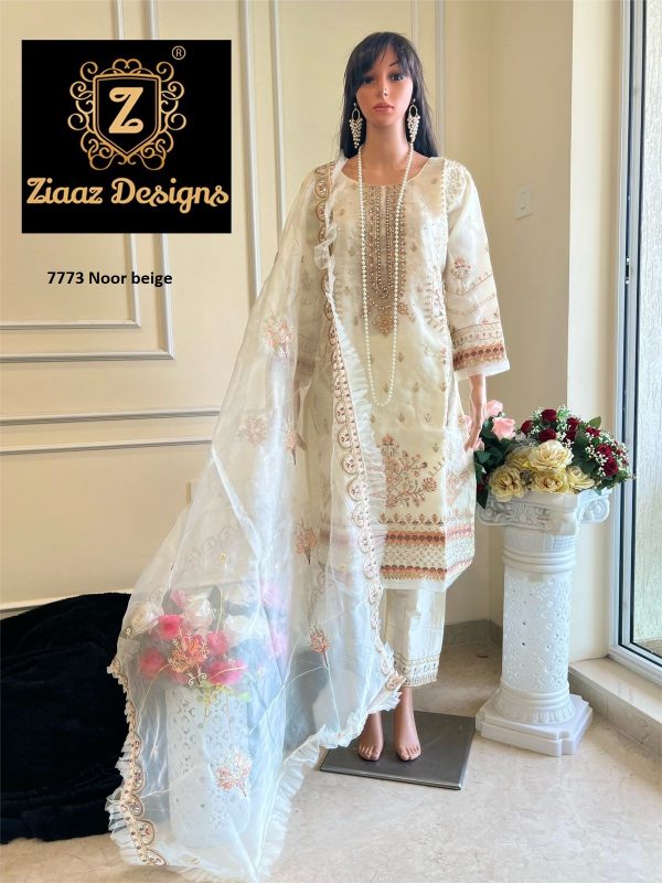 ZIAAZ 7773 NOOR BEIGE READYMADE PAKISTANI SUITS